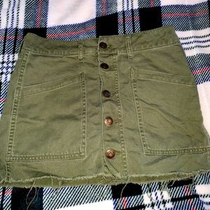 green jean skirt